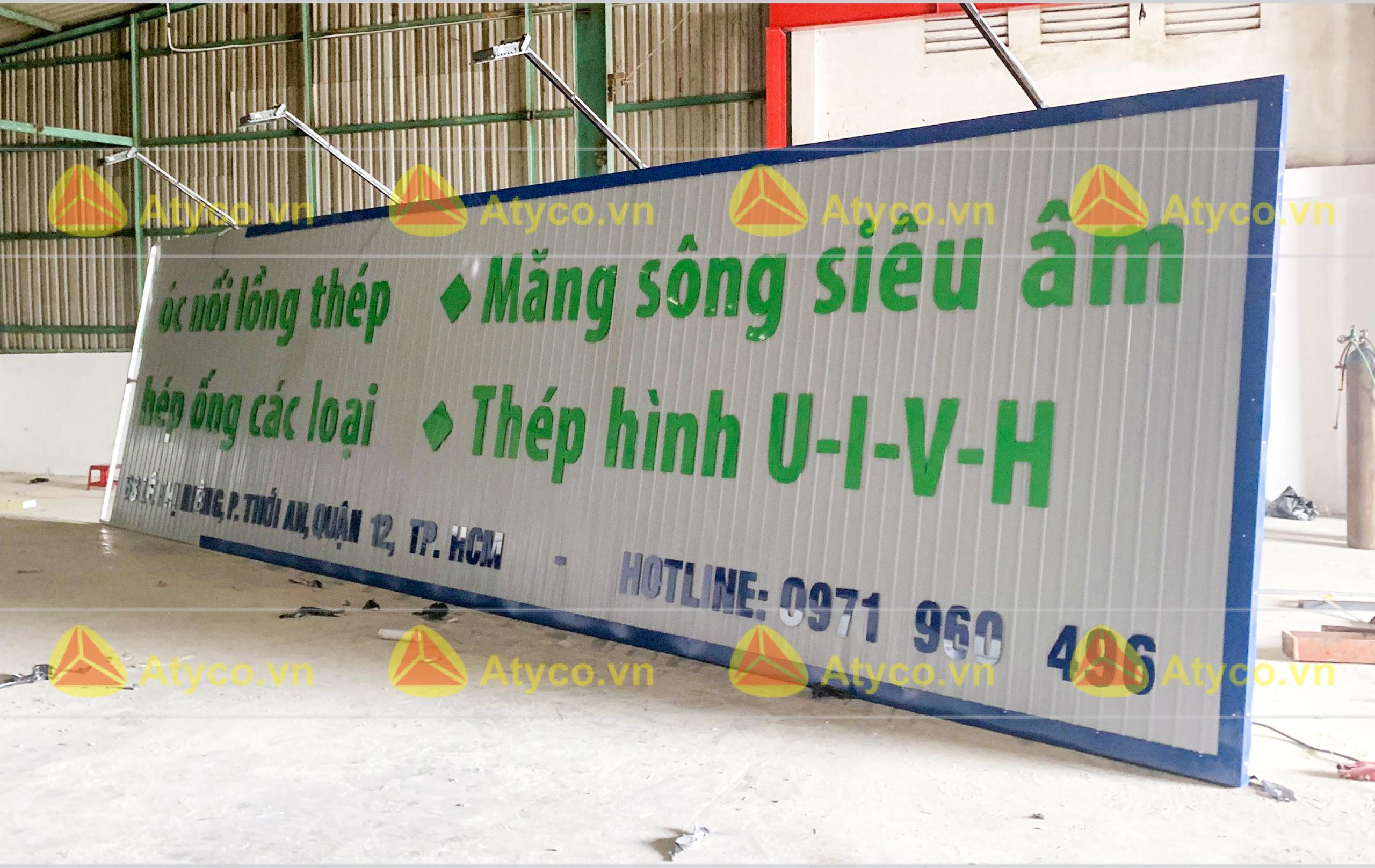 Báo giá bảng hiệu tôn sóng tại gia lai