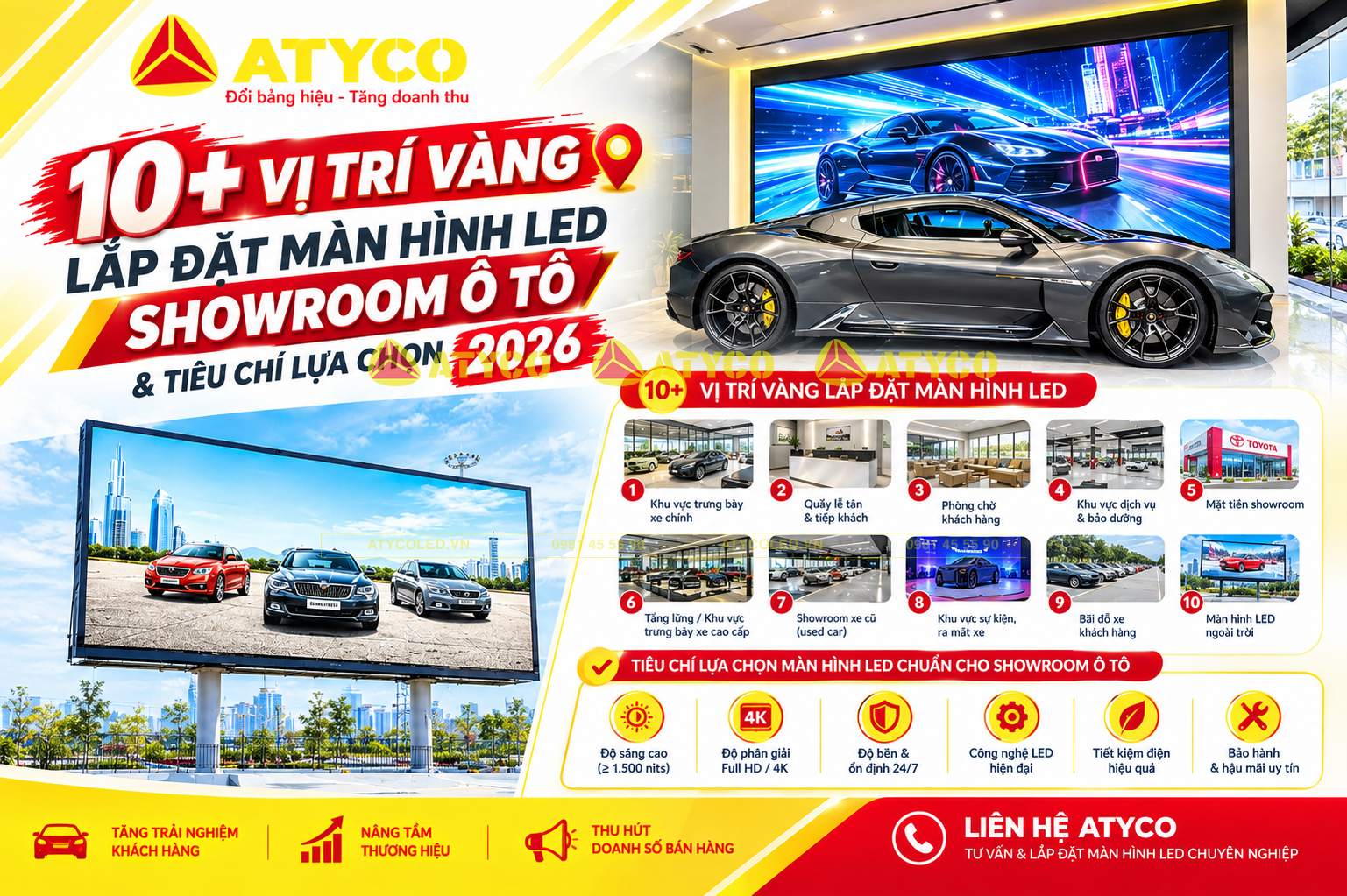 màn hình LED showroom ô tô